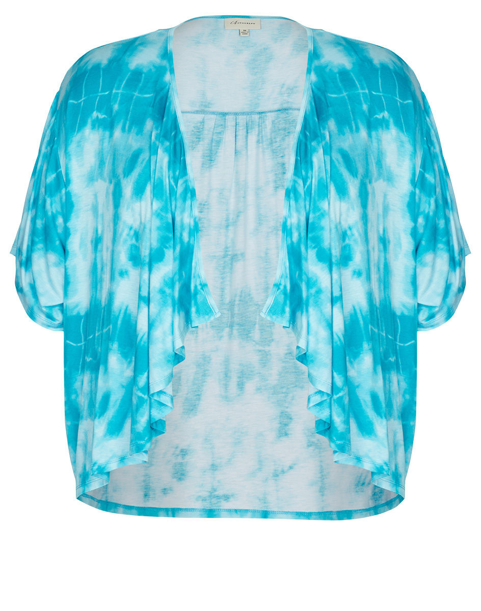 Stunning Ladies Loose Fitting Tie Dye Print Kimono Jacket