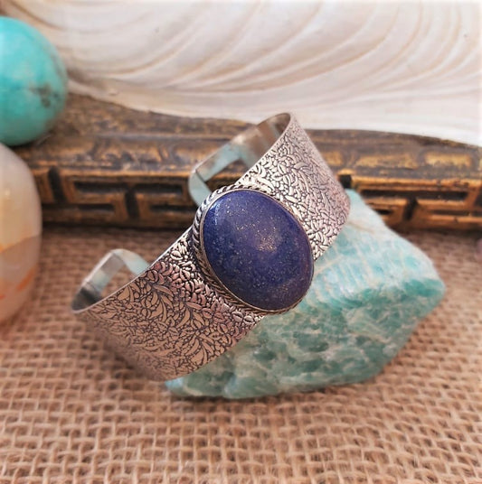 Lapis Lazuli Truth & Compassion Gemstone Bangle (B169)