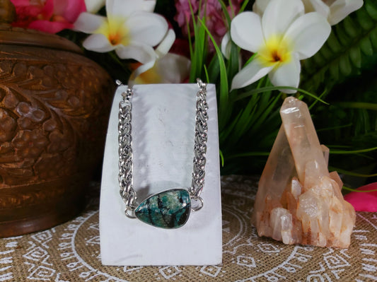 African Turquoise Gemstone Bracelet 20 cm (B17)