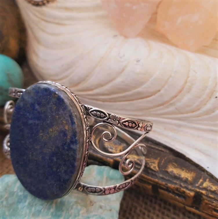 Lapis Lazuli Truth & Compassion Gemstone Bangle (B171)
