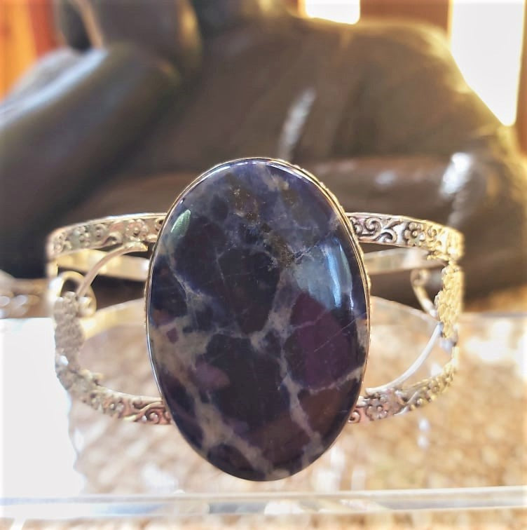 Sodalite Intuition Gemstone Bangle Bracelet (B193)