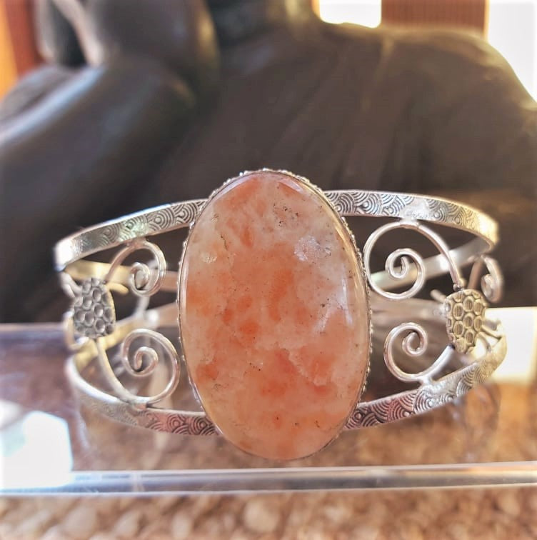 Sunstone Crystal Gemstone Creativity Bangle (B202)