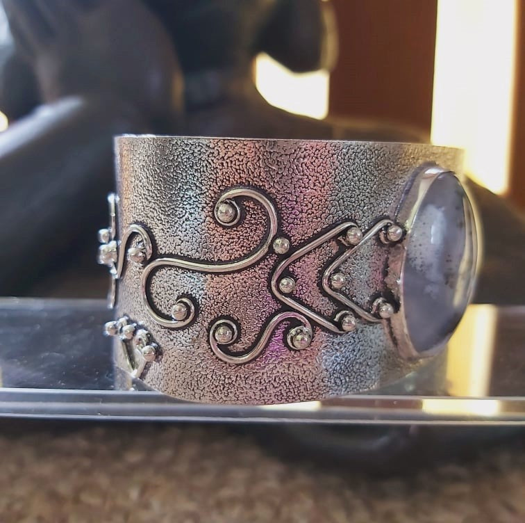 Dendritic Opal Spiritual Growth Adjustable Bangle (B217)