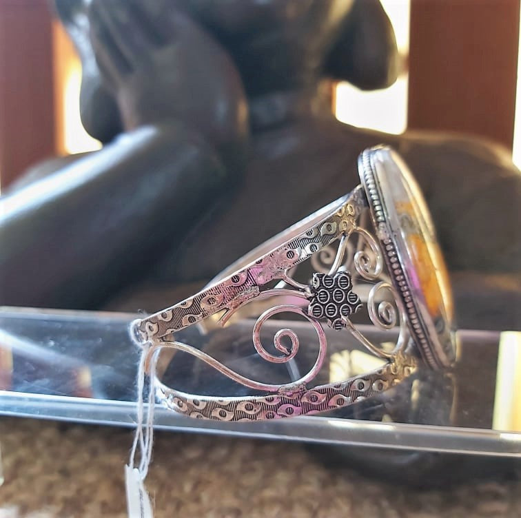 Bumblebee Jasper Bangle Bracelet (B219)