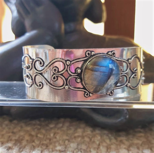 Labradorite Inner Spirit Gemstone Bangle (B223)