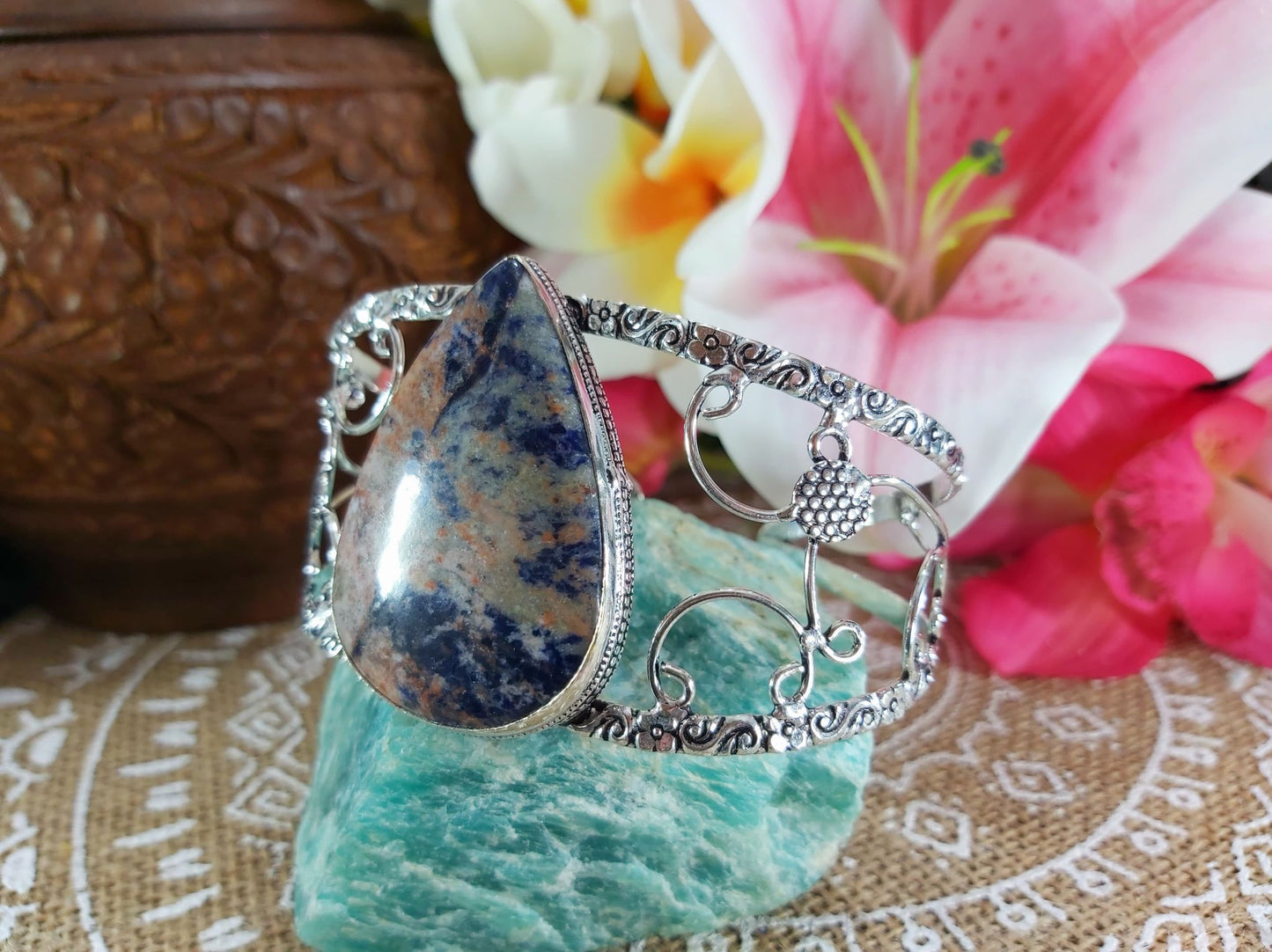 Sodalite Intuition Gemstone Bangle (B44)