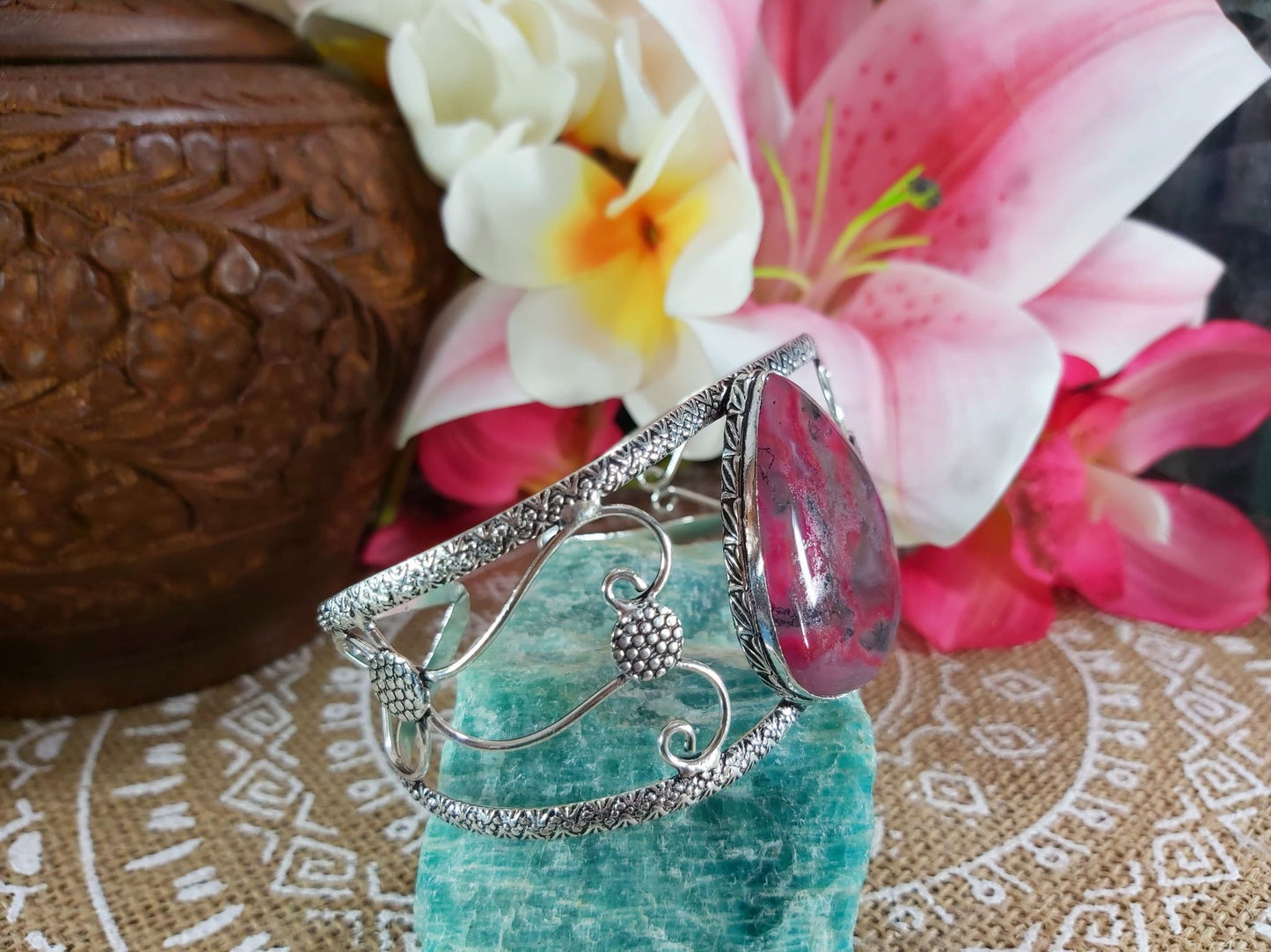 Moss Agate Inner Peace Gemstone Bangle (B46)