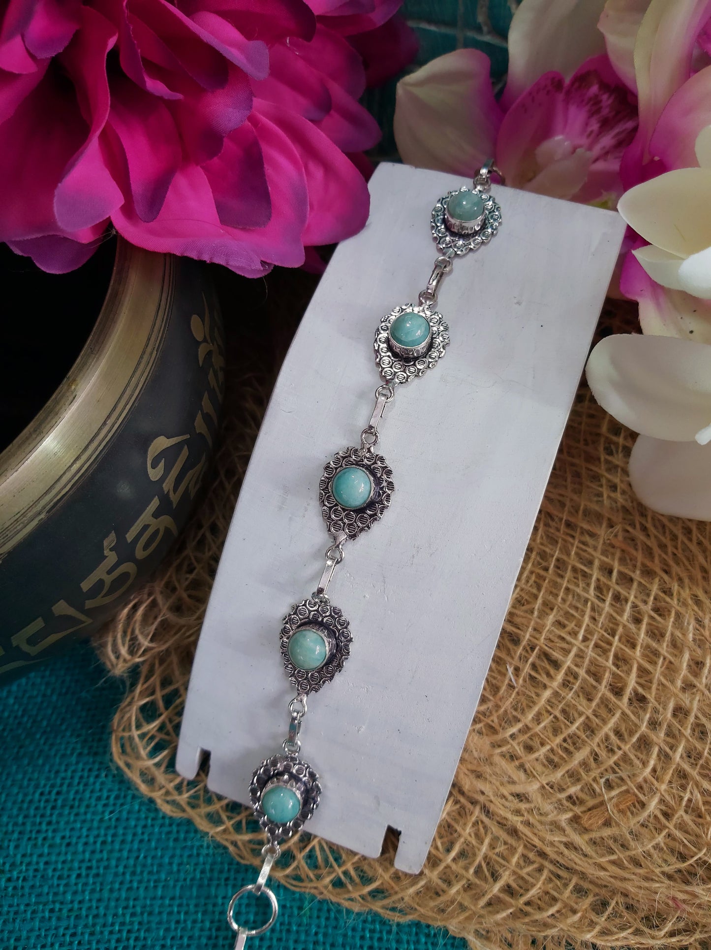 Amazonite Crystal Bracelet 22 cm (BRC34)