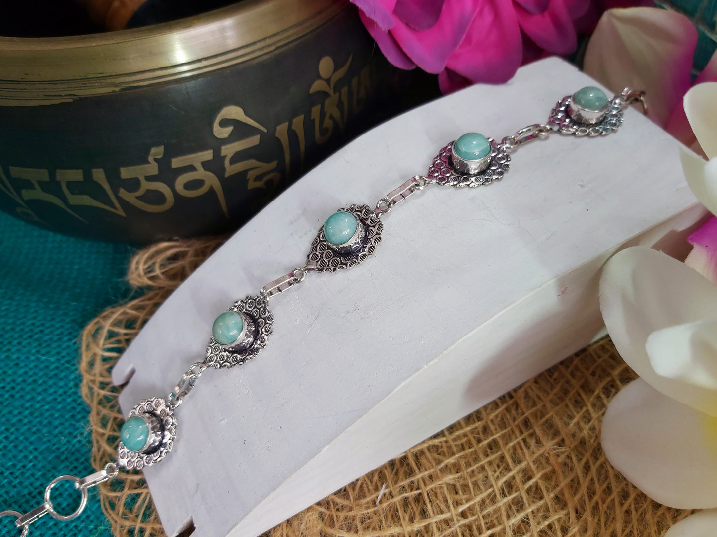 Amazonite Crystal Bracelet 22 cm (BRC34)