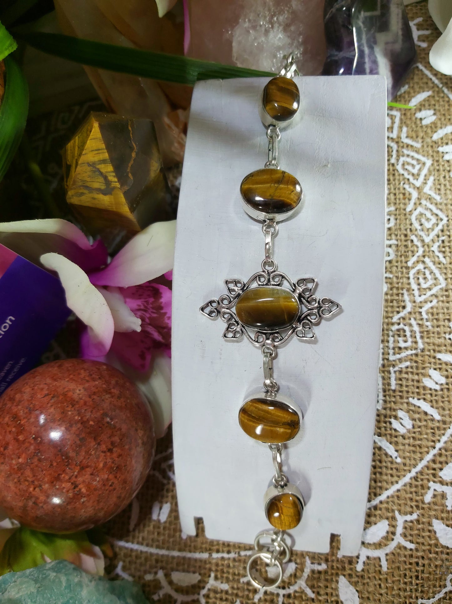 Tiger Eye Spiritual Grounding Bracelet 18 cm (BRC56)