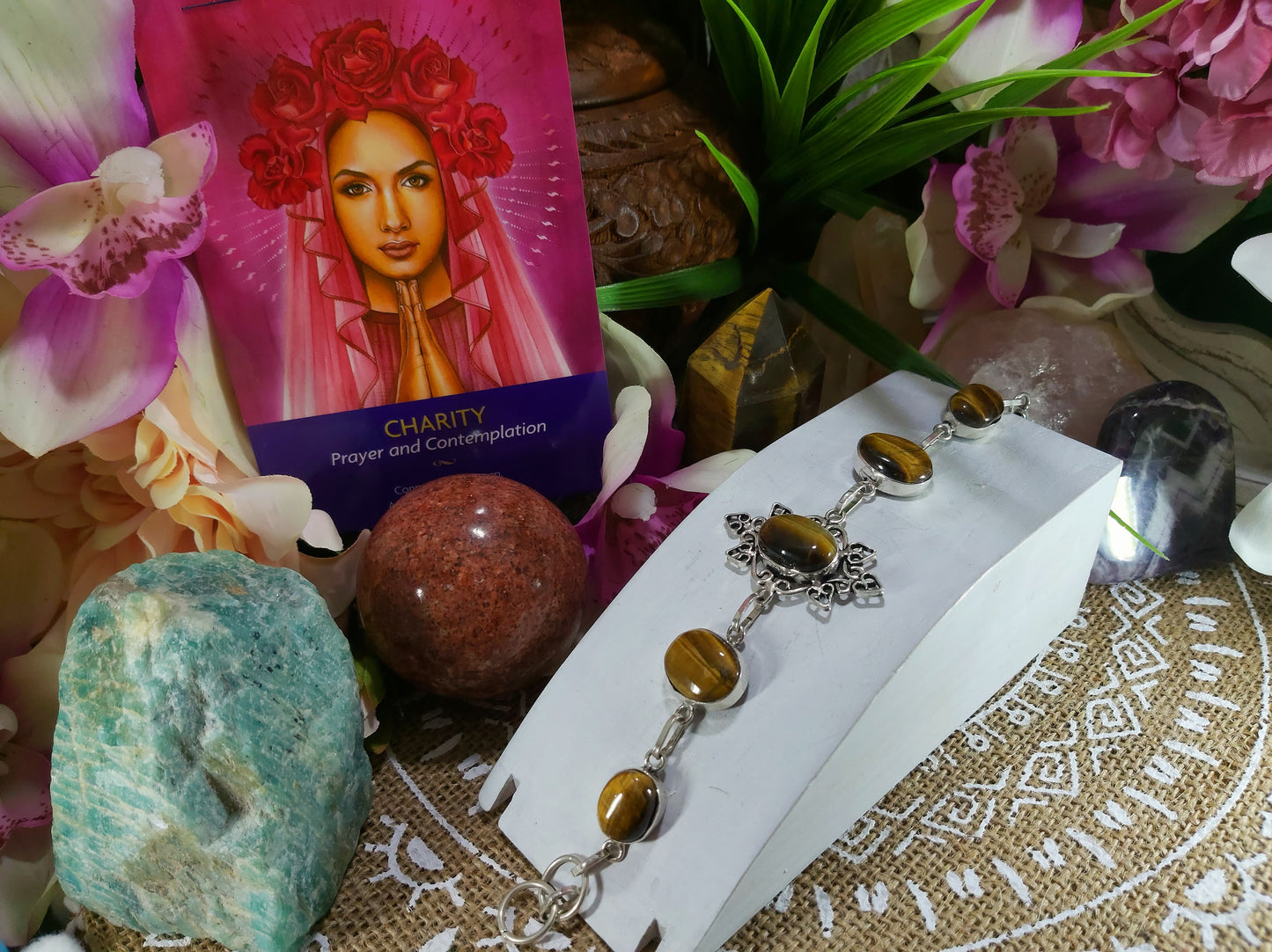 Tiger Eye Spiritual Grounding Bracelet 18 cm (BRC56)