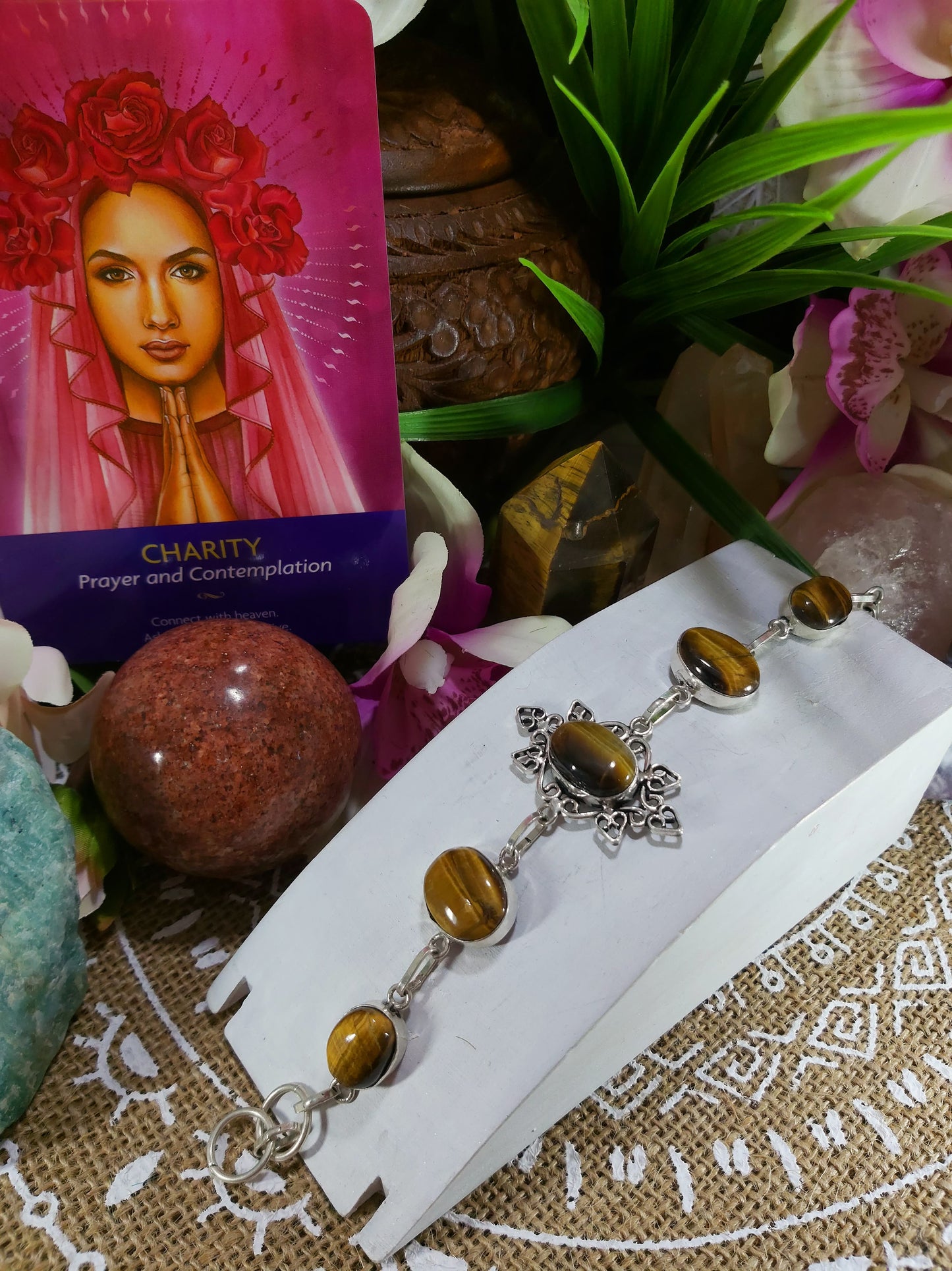 Tiger Eye Spiritual Grounding Bracelet 18 cm (BRC56)