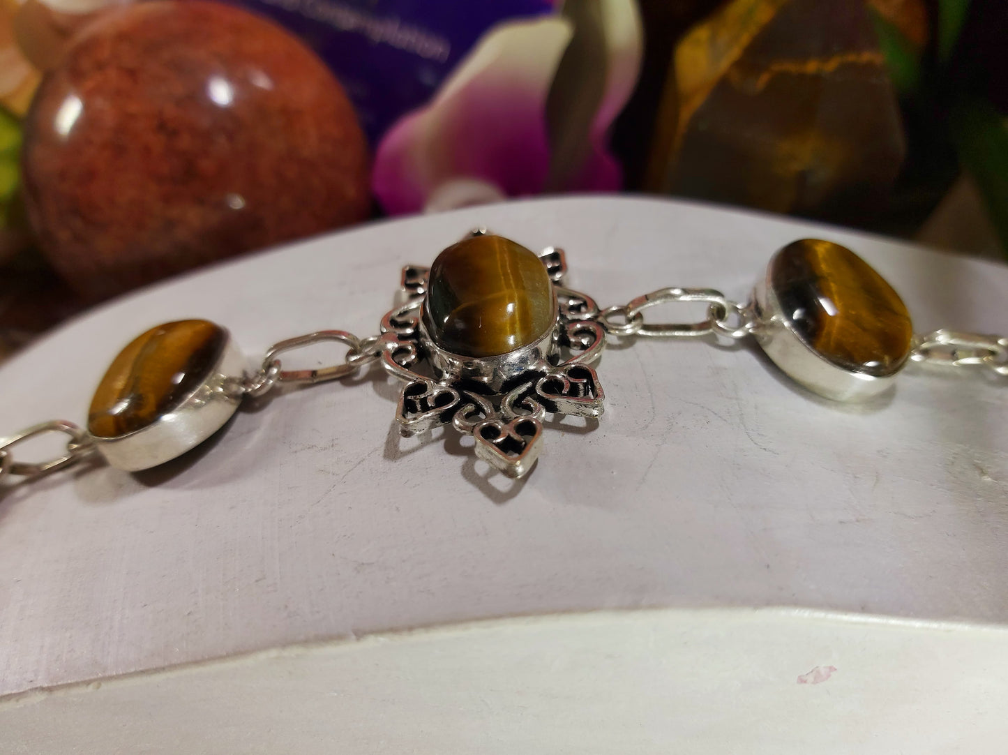 Tiger Eye Spiritual Grounding Bracelet 18 cm (BRC56)