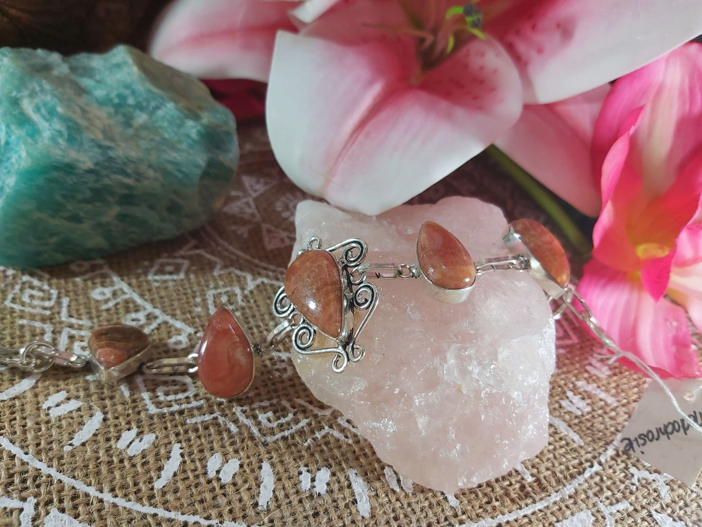 Rhodochrosite Inner Peace Bracelet 18 cm (BRC62)