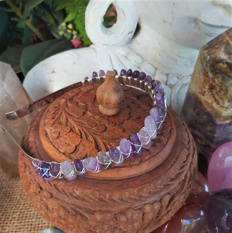 Amethyst Gemstone Crown Tiara Baroque Handmade (CR11)