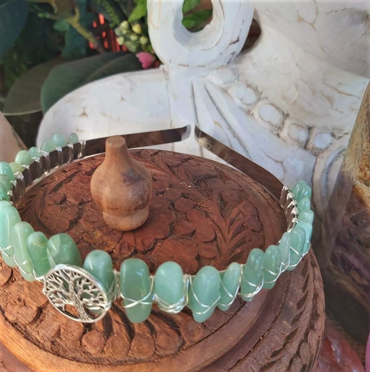 Aventurine Gemstone Crown Tiara Baroque Handmade (CR15)