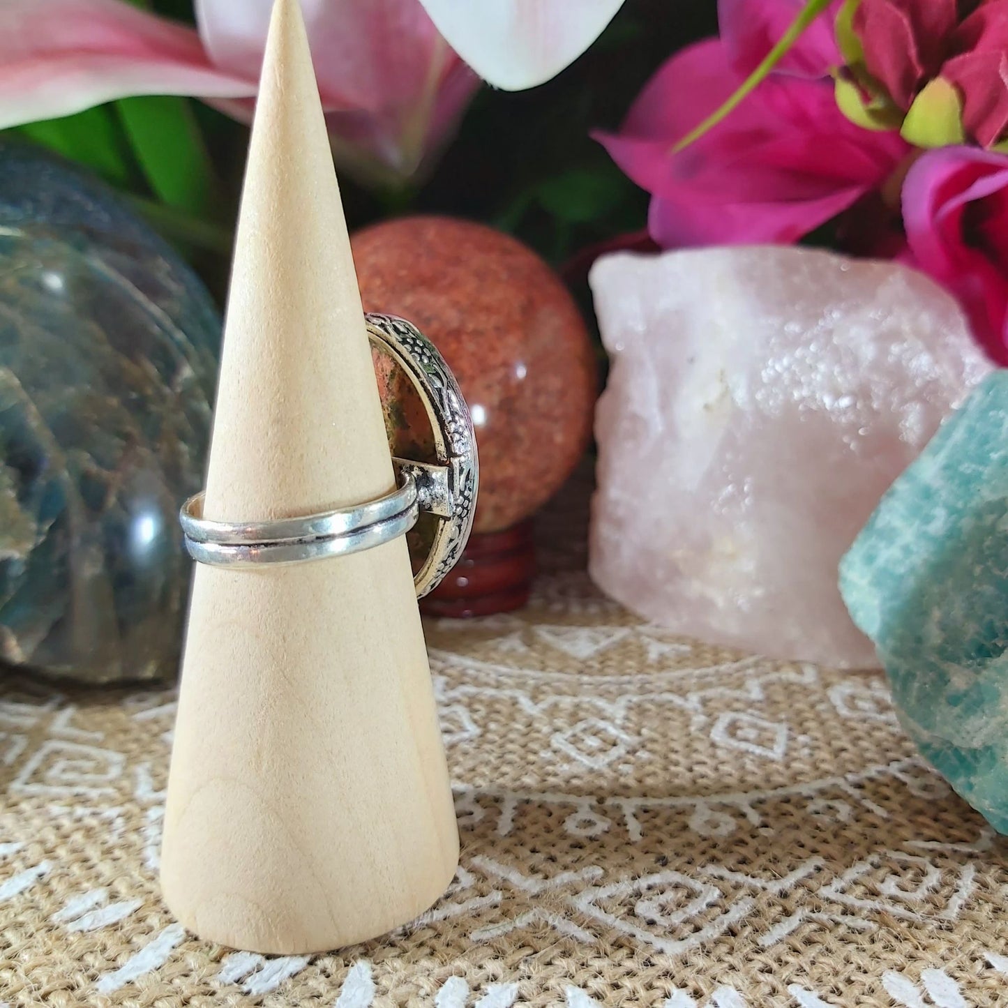 Unakite Emotional Release Ring Size US 9 (E1070)