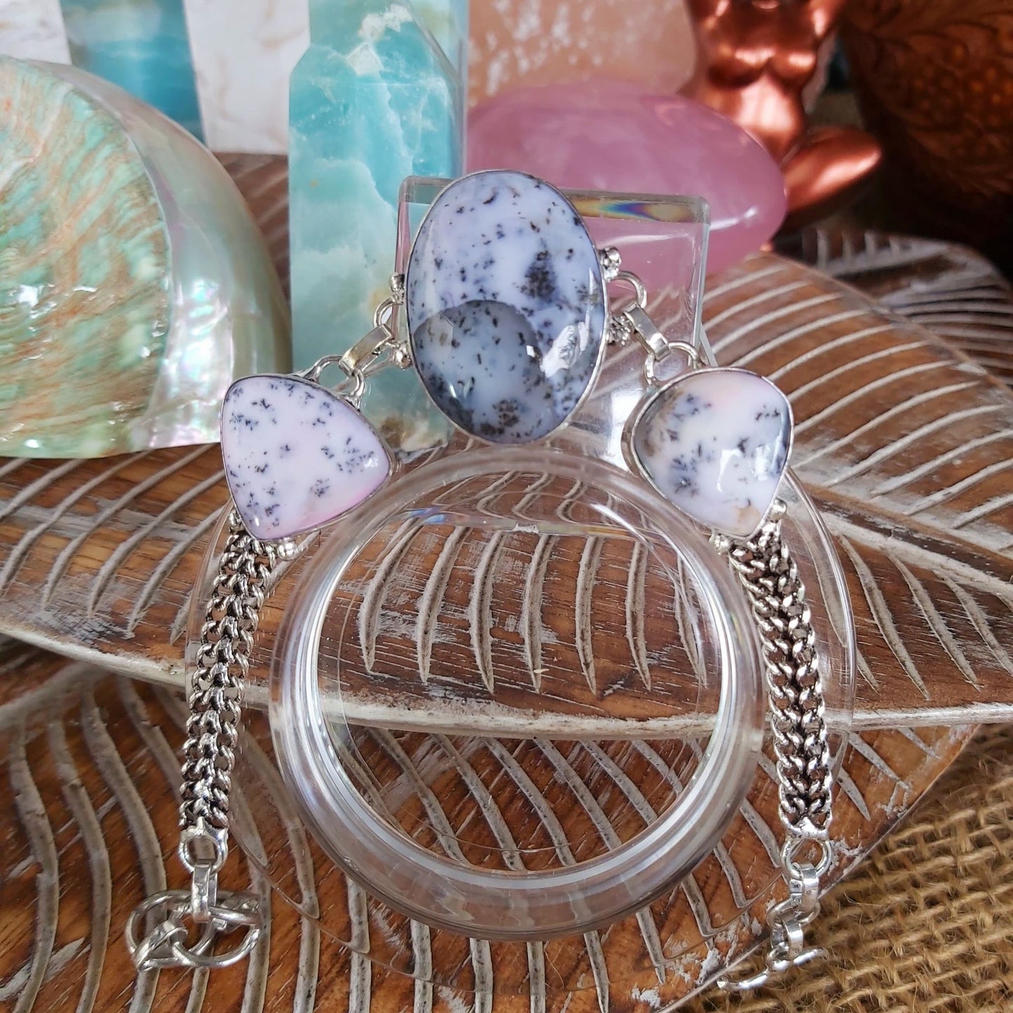 Dendritic Opal Spiritual Growth Bracelet 20 cm (E1182)