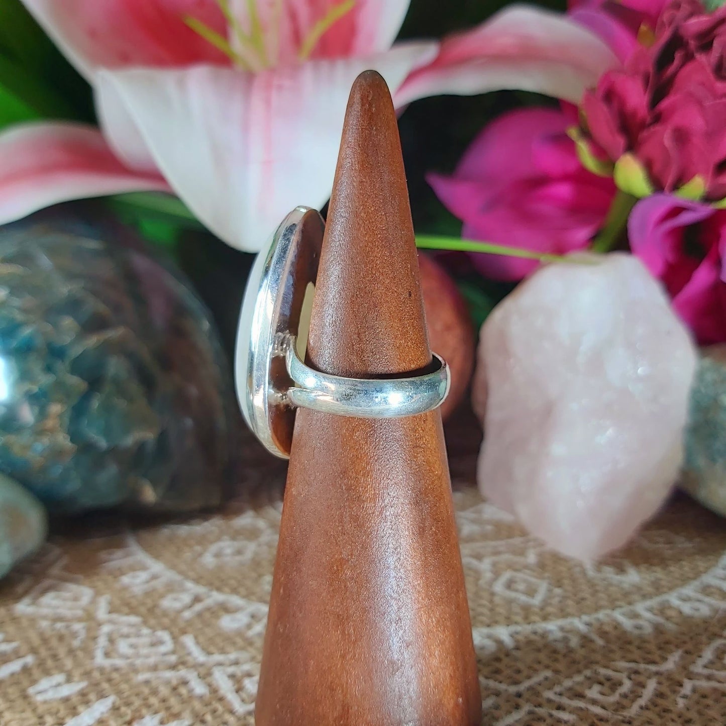 Rainbow Moonstone Ring Size US 6.5 (E1211)