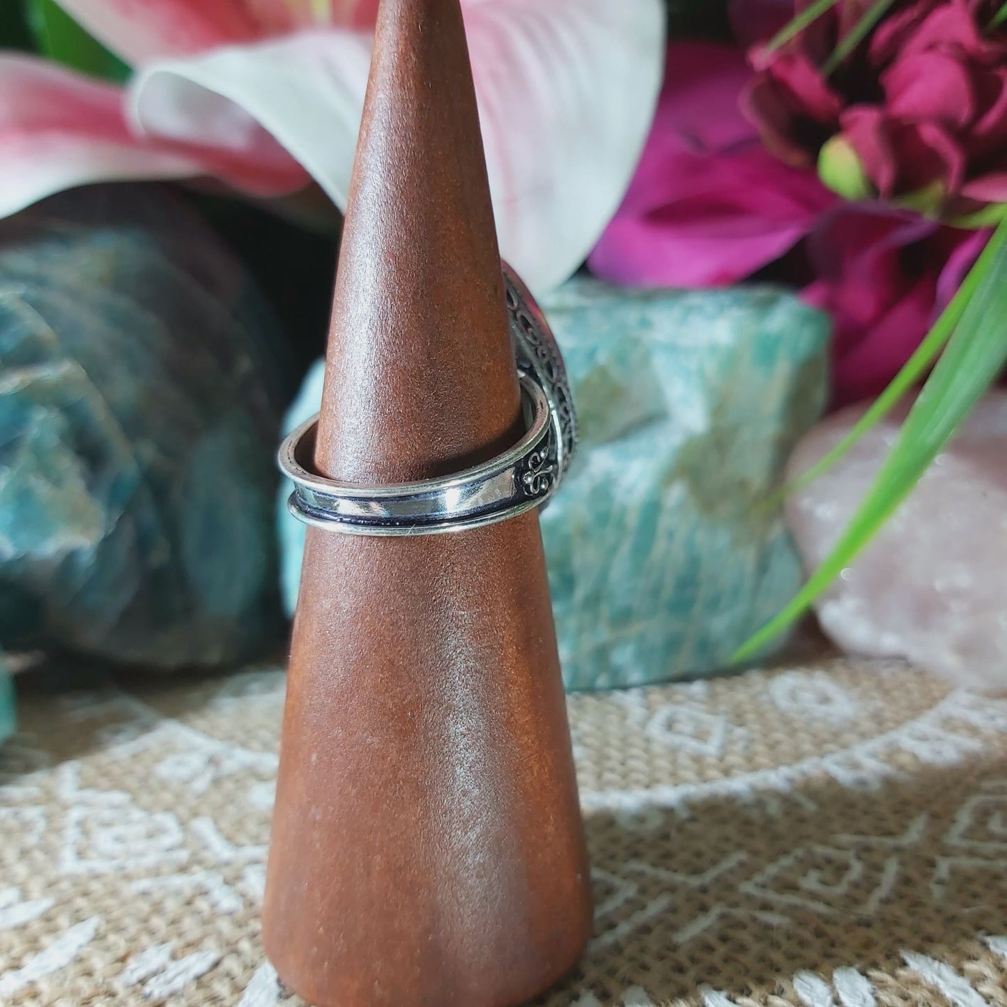 Rainbow Moonstone Ring Size US 8.5 (E1371)