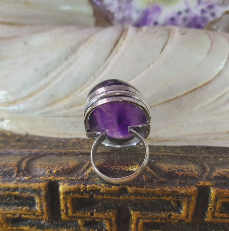 Amethyst Protection Gemstone Ring Size US 6 (E1525)