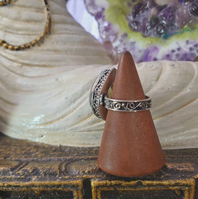 Labradorite Psychic Protection Gemstone Ring US 8 (E1560)