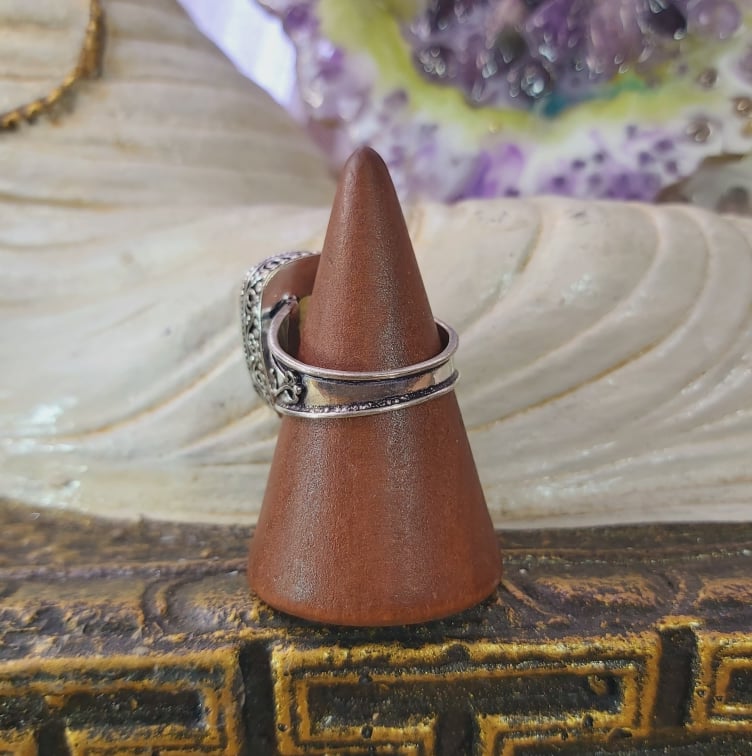 Labradorite Psychic Protection Gemstone Ring US 9 (E1563)