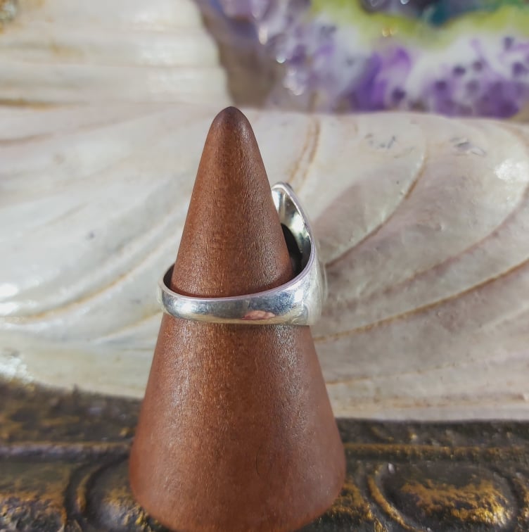 Tiger Eye Earth Star Gemstone Ring US 8 (E1575)