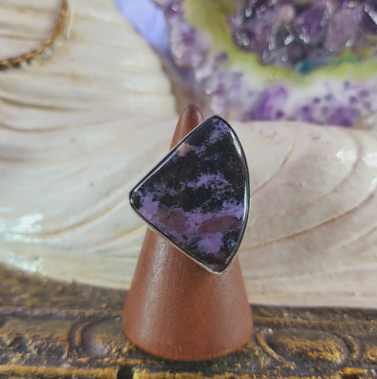 Charoite Spiritual Path Gemstone Ring Size US 7 (E1579)
