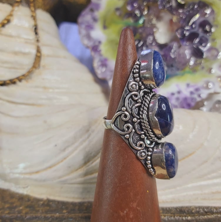 Sodalite Intuition & Self-Trust Gemstone Ring US 8 (E1600)