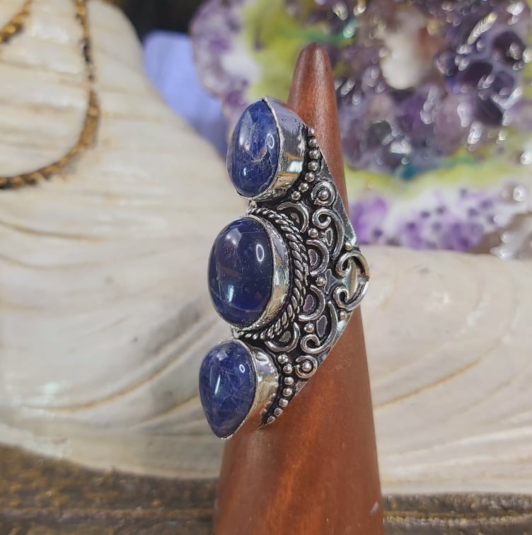 Sodalite Intuition & Self-Trust Gemstone Ring US 8 (E1600)