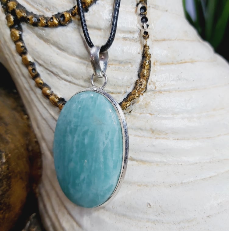 Amazonite Courage Gemstone Pendant (E1637)