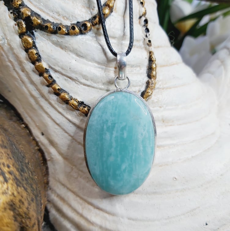Amazonite Courage Gemstone Pendant (E1637)