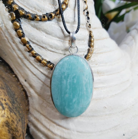 Amazonite Courage Gemstone Pendant (E1637)