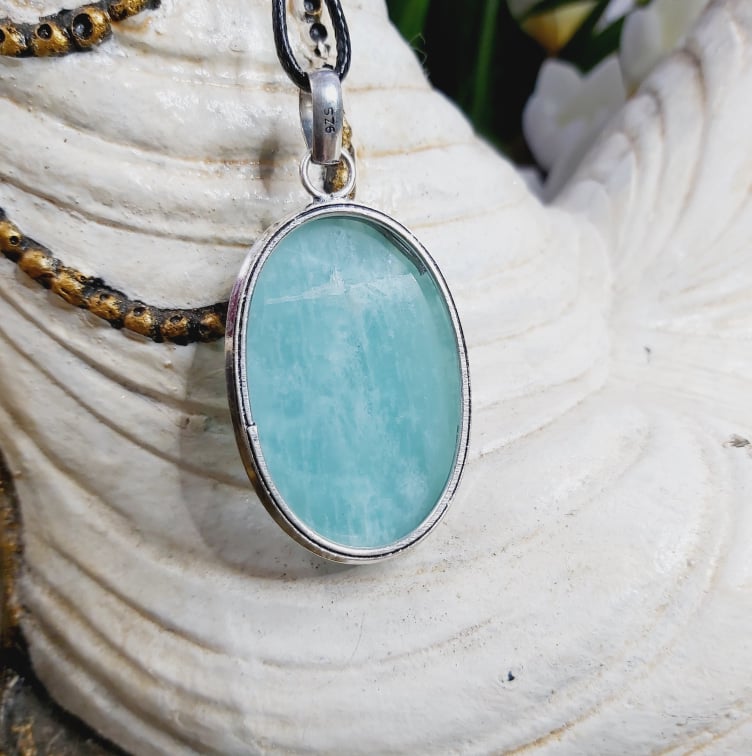 Amazonite Courage Gemstone Pendant (E1637)
