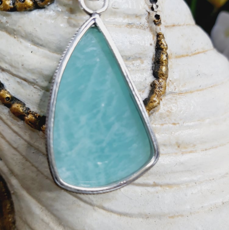Amazonite Truth Gemstone Pendant (E1641)
