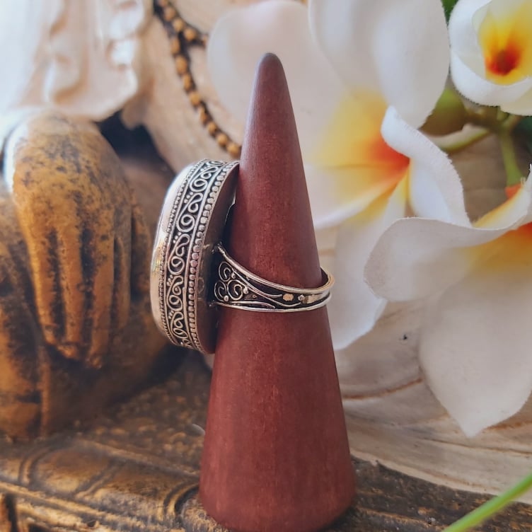 Unakite Emotional Release Gemstone Ring US 9.5 (E1745)