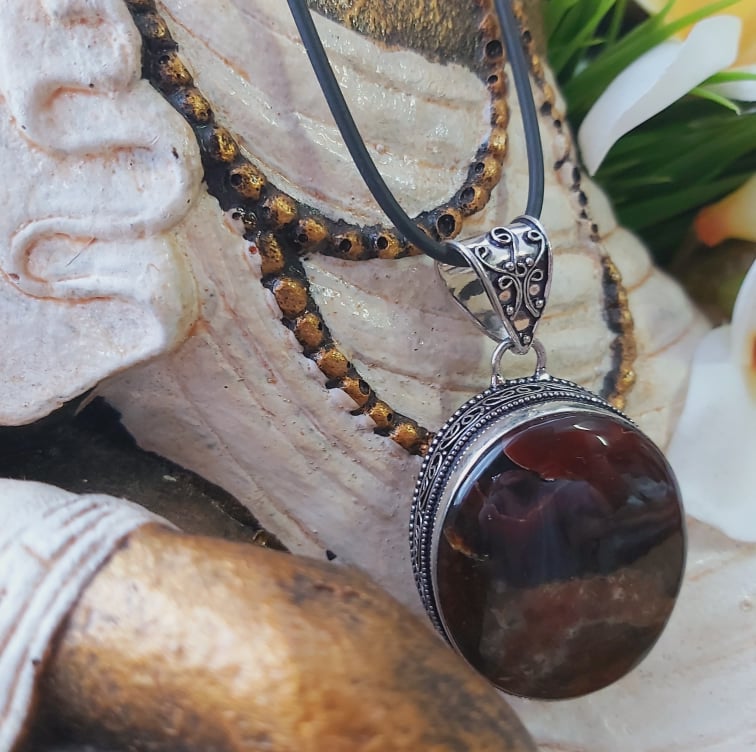 Agate Grounding Gemstone Pendant (E1819)