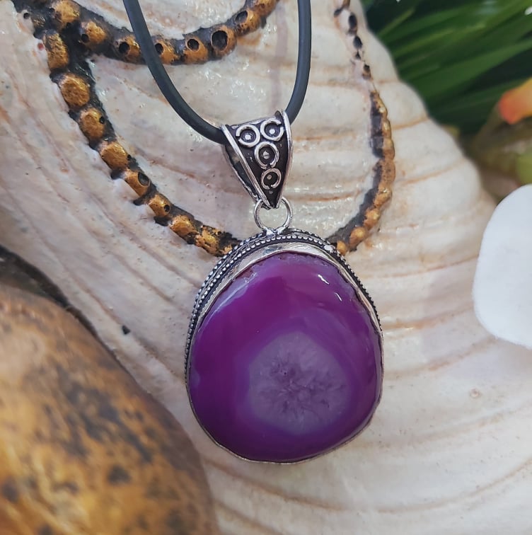 Agate Grounding Gemstone Pendant (E1828)