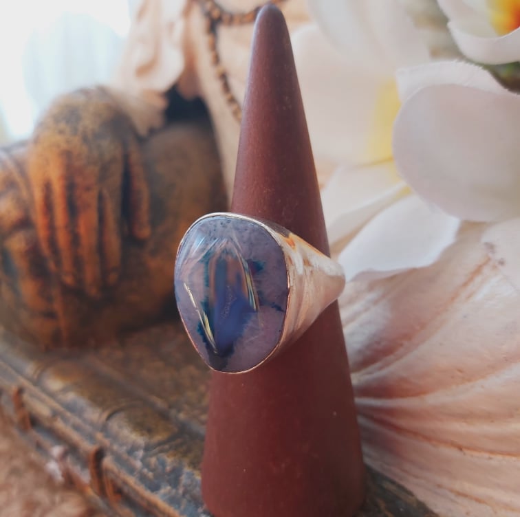 Agate Physical Wellbeing Gemstone Ring US 9.5 (E1867)