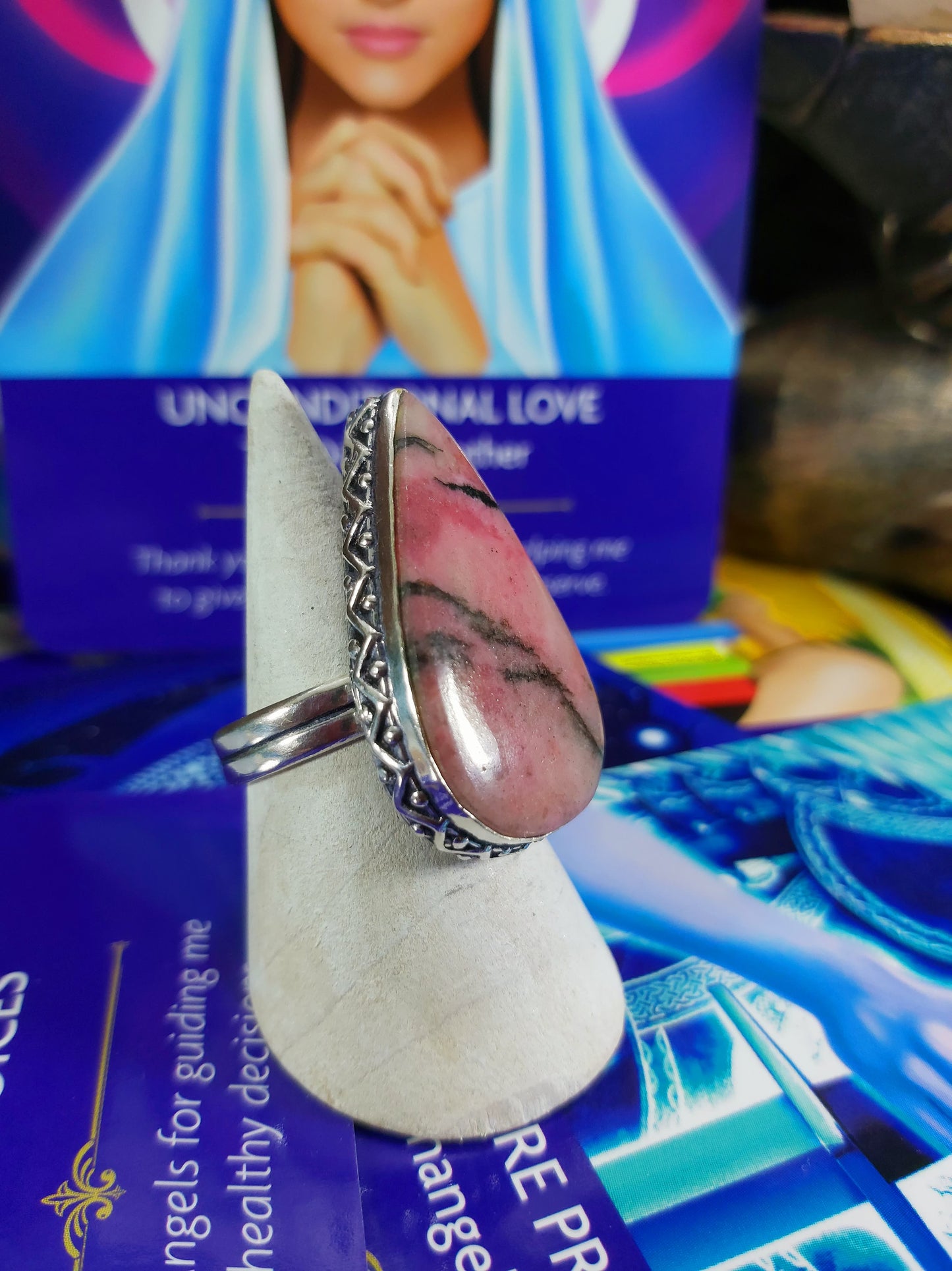 Rhodonite Self-Worth Ring Size US 8 (E188)