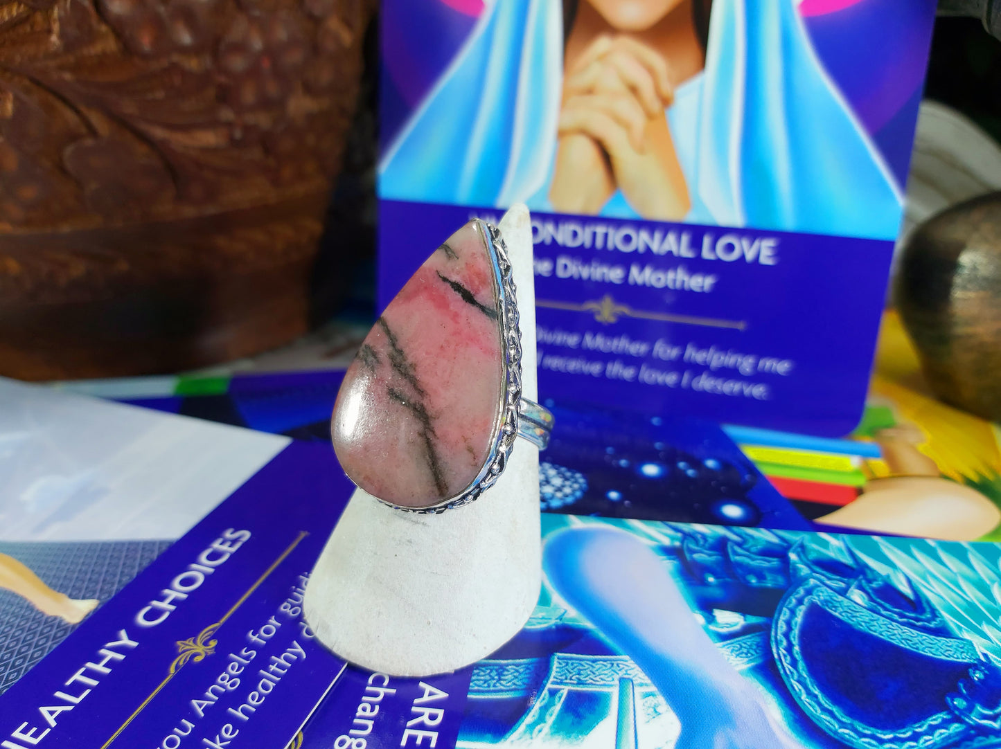 Rhodonite Self-Worth Ring Size US 8 (E188)