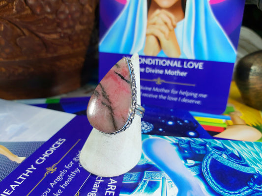 Rhodonite Self-Worth Ring Size US 8 (E188)