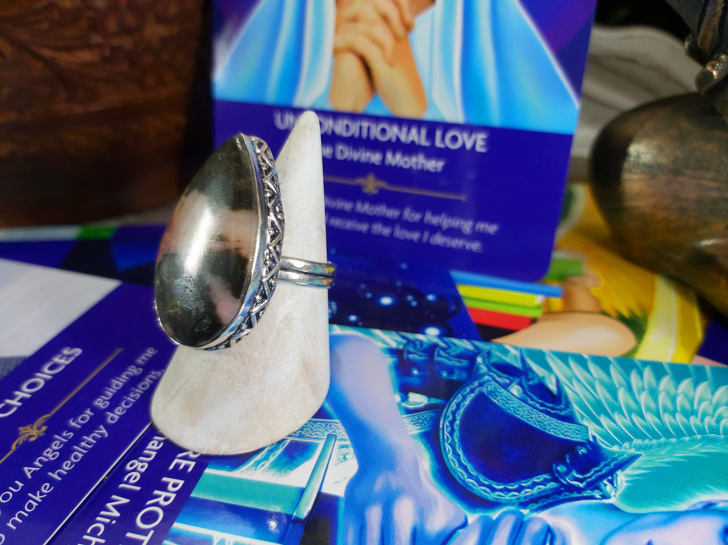 Rhodonite Self-Worth Ring Size US 8 (E190)