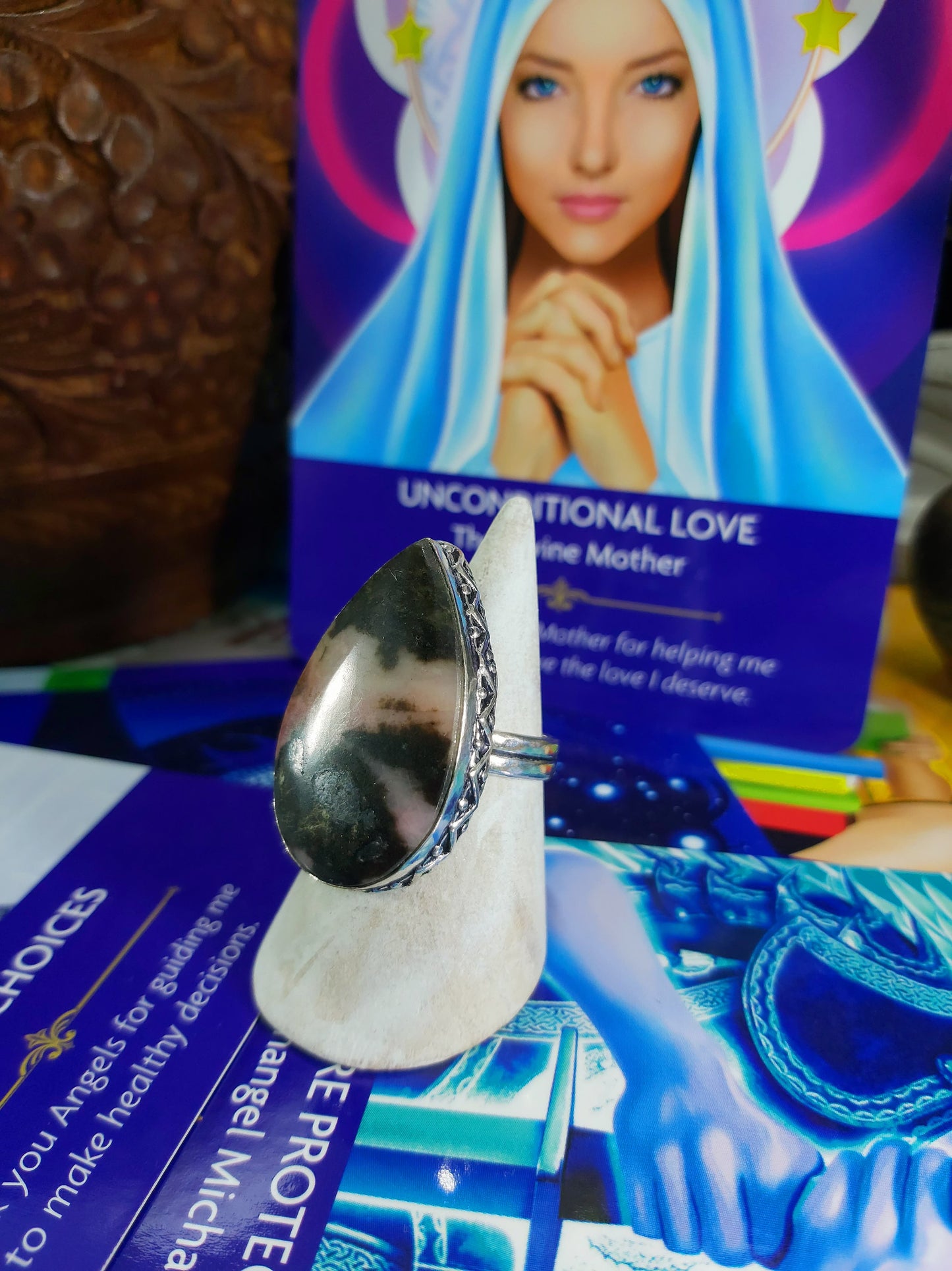 Rhodonite Self-Worth Ring Size US 8 (E190)