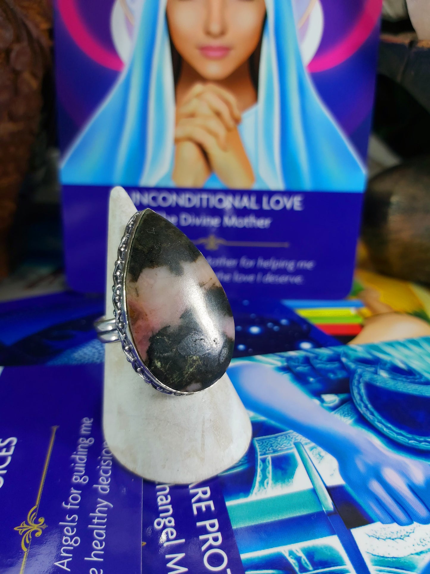 Rhodonite Self-Worth Ring Size US 8 (E190)