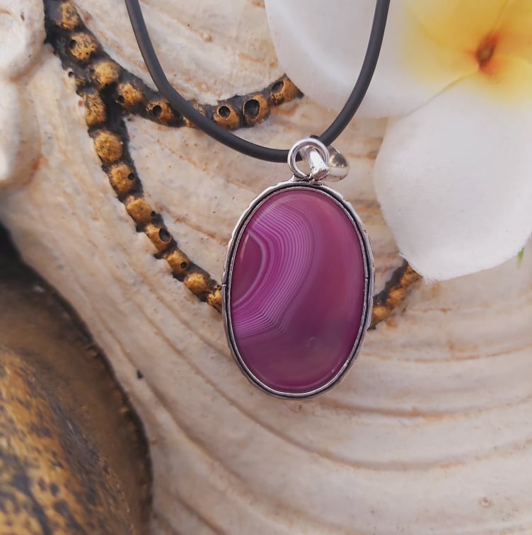 Agate Grounding & Protection Gemstone Pendant (E1908)