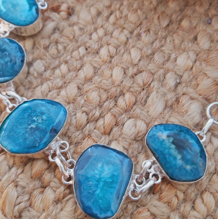 Agate Psychic Gemstone Bracelet 22 cm (E1930)