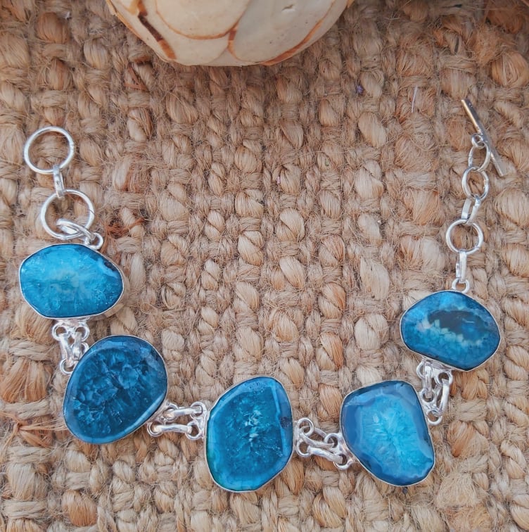 Agate Psychic Gemstone Bracelet 22 cm (E1930)