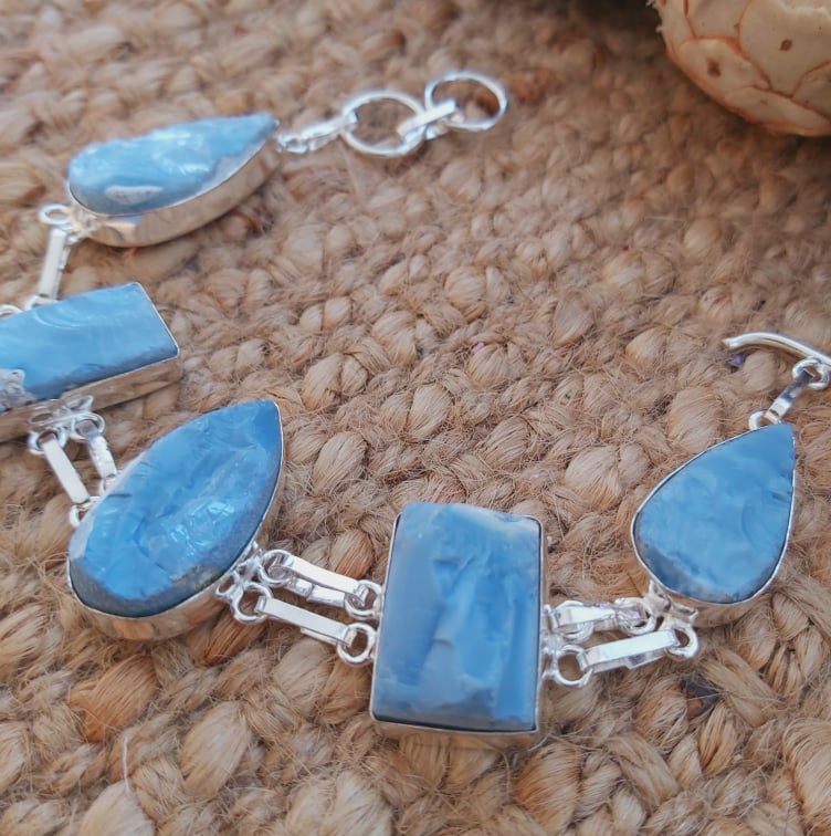 Angelic Owyhee Blue Opal Bracelet 21 cm (E1933)